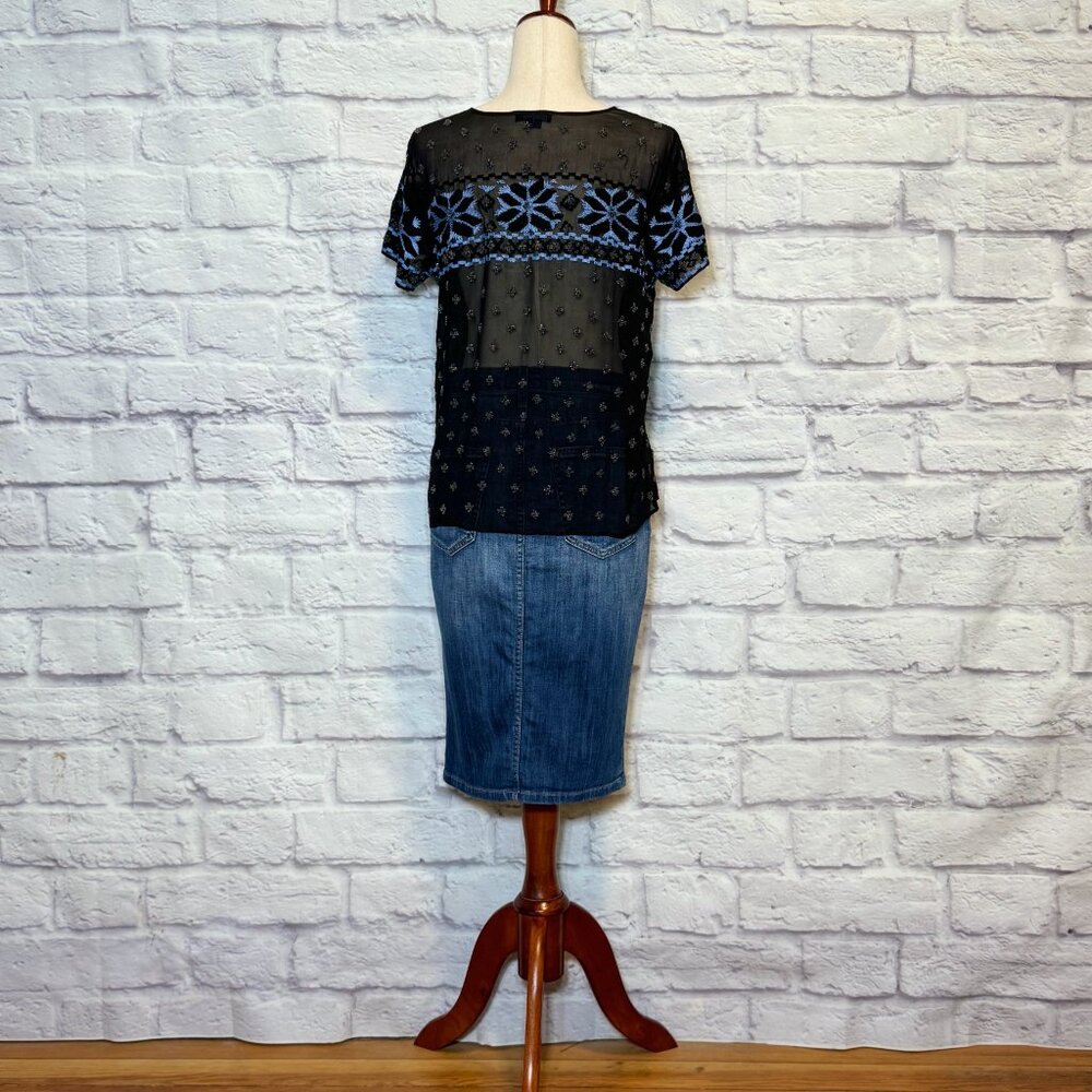 Gryphon Black Beaded Silk Top - Picture 6 of 9